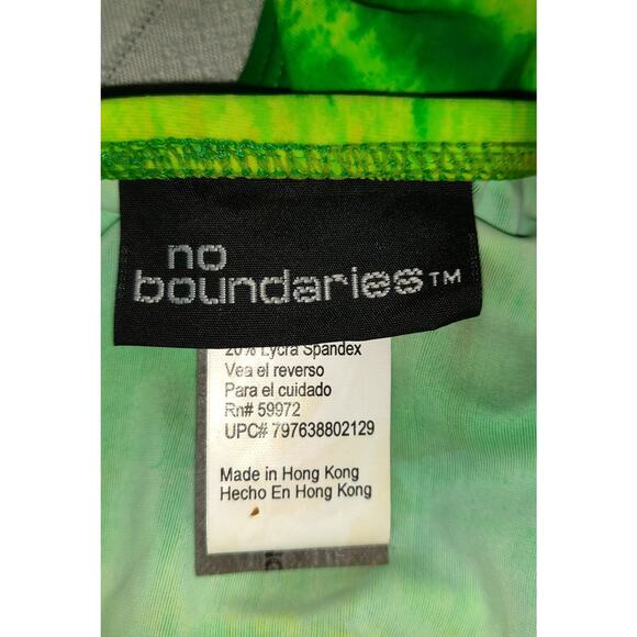 VTG Y2K No Boundaries String Bikini Womens Jrs M Neon Tie Dyed Green Yellow NWT - Picture 10 of 12